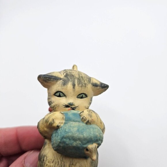 Anri Italy Beatrix Potter Miss Moppet Christmas Ornament Kitten Mouse 1983 - Picture 6 of 9
